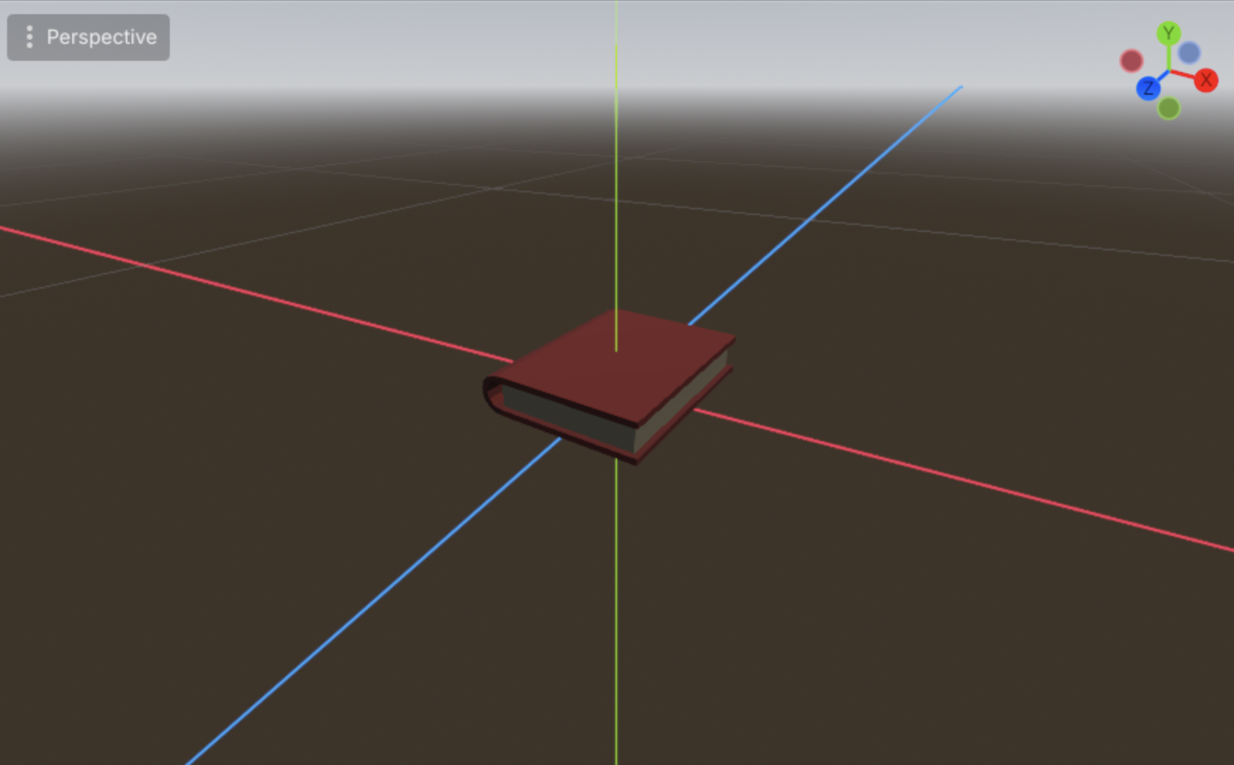 A large open book on a low-poly stand, pages cream-coloured with darker lines suggesting text